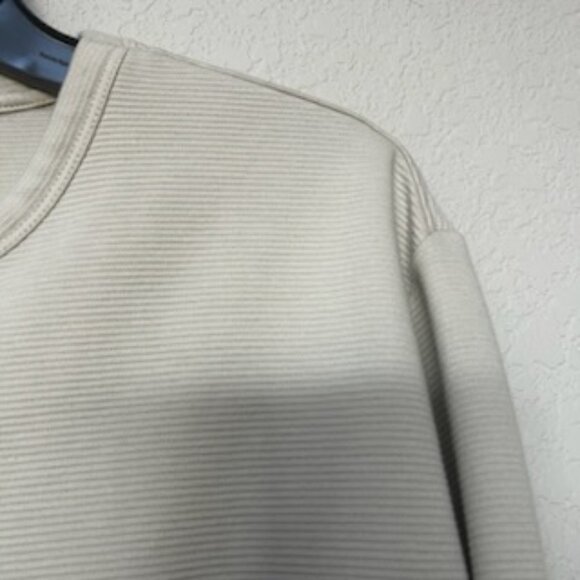 NWOT Denim & Flower Long Sleeve Men's Crewneck Sweater Tee Ivory Cream - Picture 6 of 13